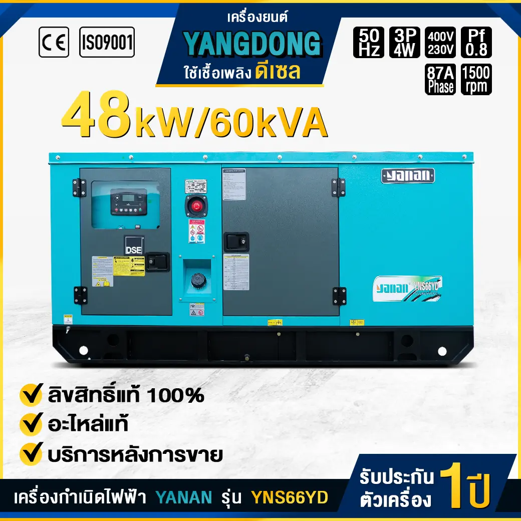 เครื่องกำเนิดไฟฟ้าดีเซล YANAN : YNS66YD