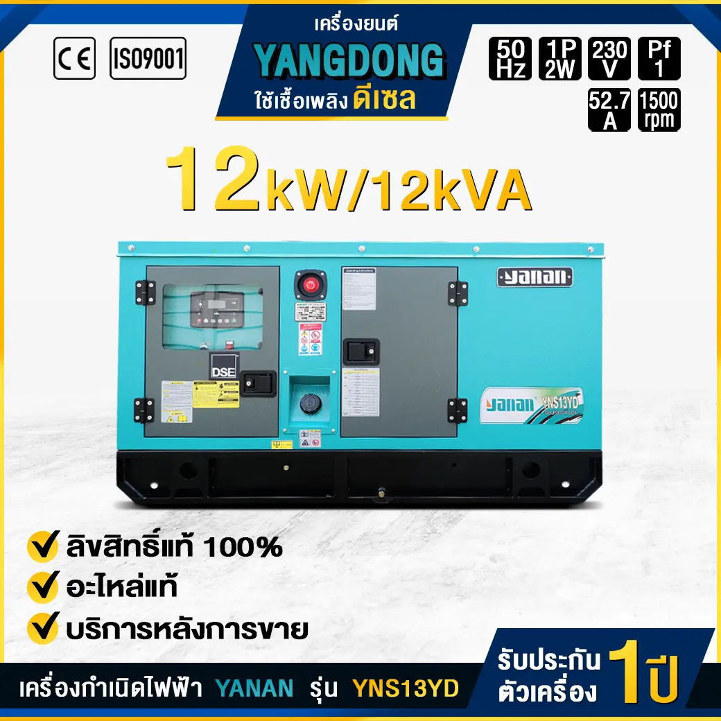 เครื่องกำเนิดไฟฟ้าดีเซล รุ่น : YNS13YD