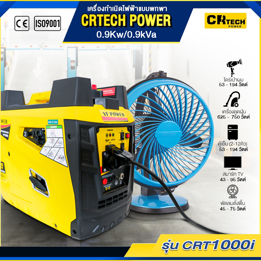 เครื่องกำเนิดไฟฟ้าเบนซินแบบพกพา รุ่น : CRT1000i
